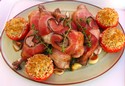 Roasted Pancetta Wrapped Chicken Legs